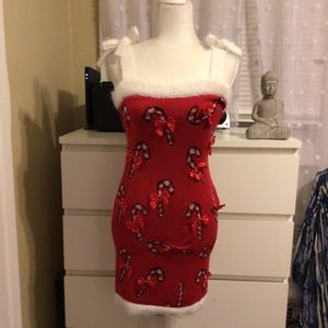 PLANET GOLD Candy Cane Christmas Ugly sweater dress